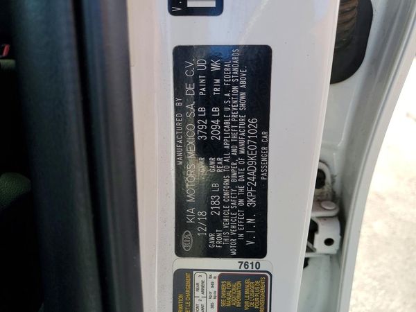 2019 KIA FORTE FE/LX/LXS