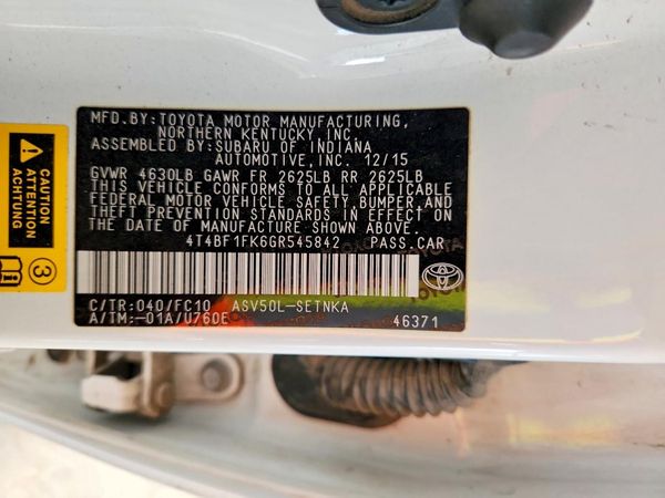 2016 TOYOTA CAMRY