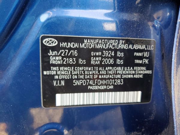 2017 HYUNDAI ELANTRA SE Base