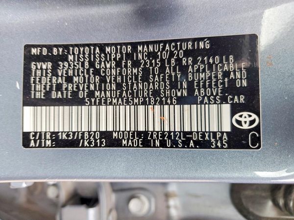 2021 TOYOTA COROLLA LE