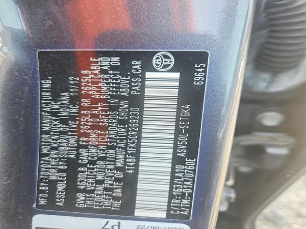2012 TOYOTA CAMRY