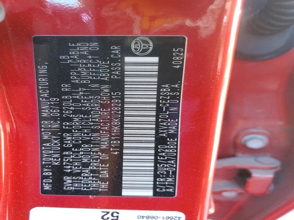 2019 TOYOTA CAMRY L/LE/SE/XLE