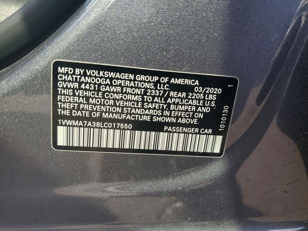 2020 VOLKSWAGEN PASSAT R-Line