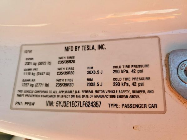 2020 TESLA MODEL 3