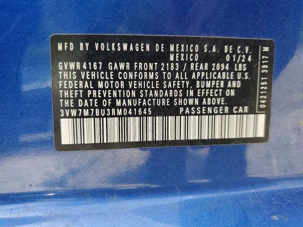 2024 VOLKSWAGEN JETTA SE, SE (AQ301 Trans) — VINS