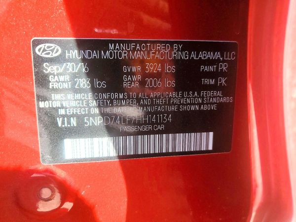 2017 HYUNDAI ELANTRA