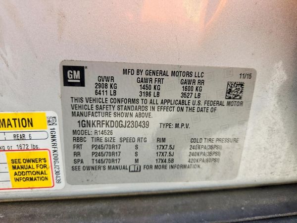 2016 CHEVROLET TRAVERSE LS