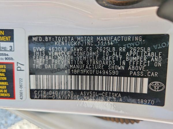 2015 TOYOTA CAMRY
