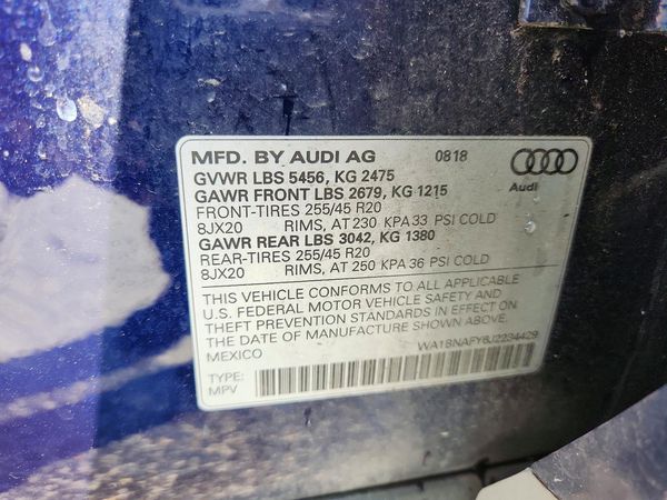 2018 AUDI Q5 quattro Premium Plus — VINS