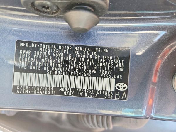 2019 TOYOTA COROLLA L/LE/SE/XLE/XSE