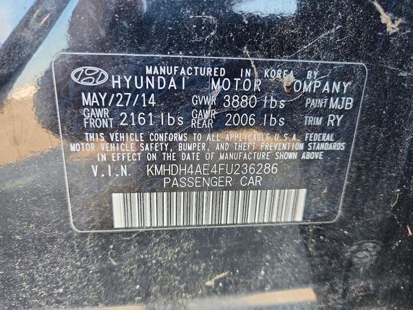 2015 HYUNDAI ELANTRA GLS(Middle)
