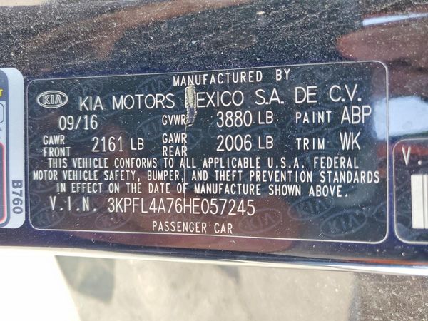 2017 KIA FORTE LX Popular, S