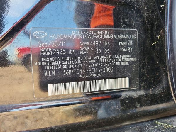 2012 HYUNDAI SONATA
