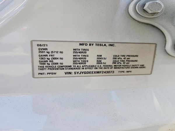 2021 TESLA MODEL Y