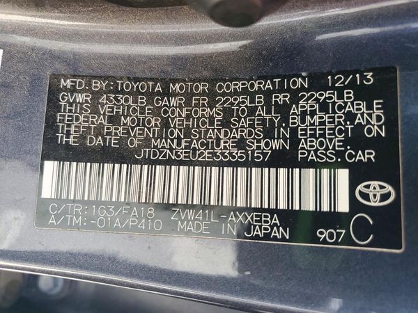 2014 TOYOTA PRIUS — VINS
