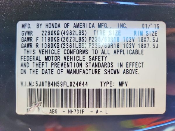 2015 ACURA RDX Technology Package