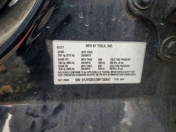 2021 TESLA MODEL Y