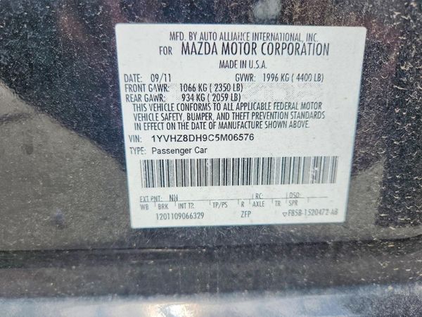 2012 MAZDA 6 Touring