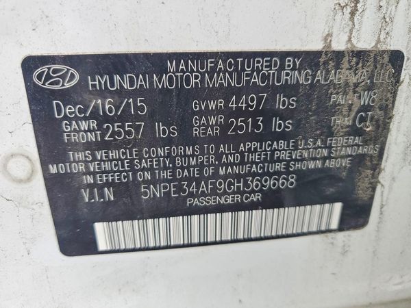 2016 HYUNDAI SONATA