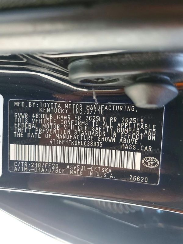 2017 TOYOTA CAMRY LE/SE/XLE/XSE