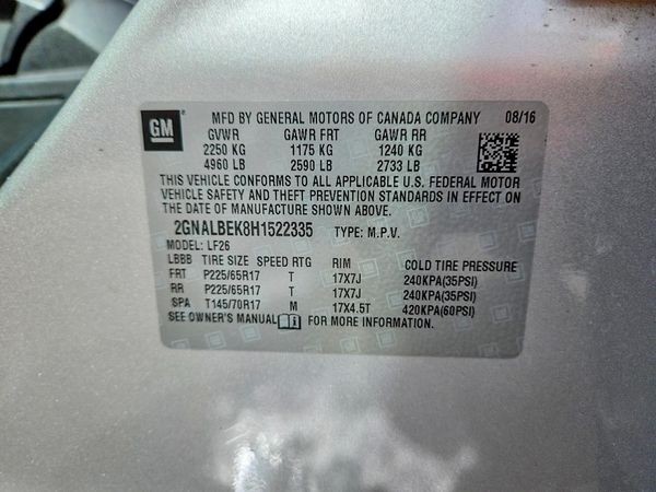 2017 CHEVROLET EQUINOX LS — VINS