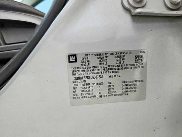 2012 CHEVROLET EQUINOX LS