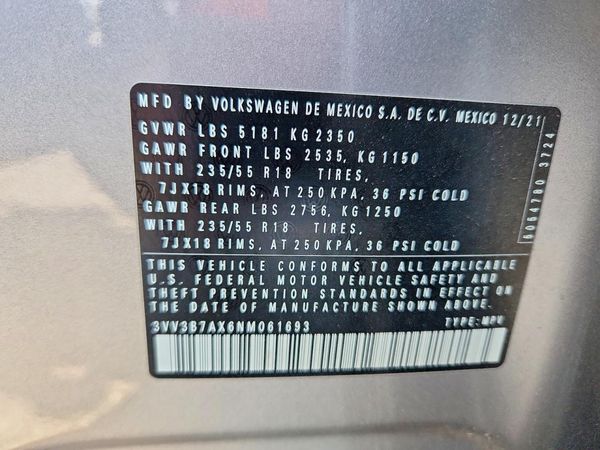 2022 VOLKSWAGEN TIGUAN