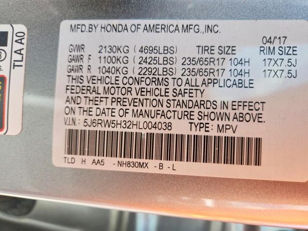 2017 HONDA CRV LX