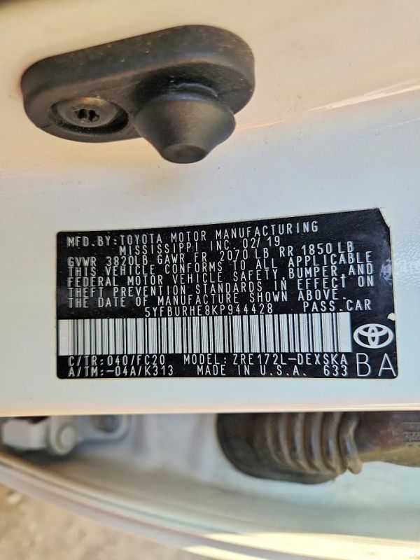 2019 TOYOTA COROLLA L/LE/SE/XLE/XSE