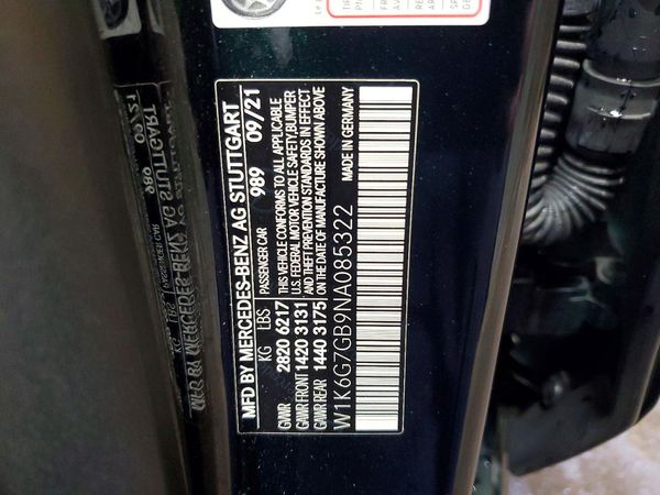2022 MERCEDES-BENZ S S580 4MATIC — VINS