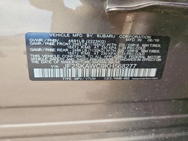 2019 SUBARU FORESTER