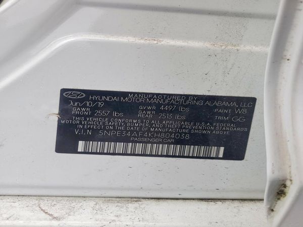 2019 HYUNDAI SONATA