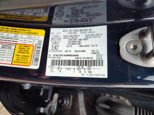2021 FORD BRONCO SPORT Outer Banks — VINS