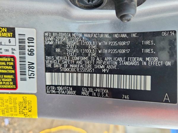 2014 TOYOTA SIENNA