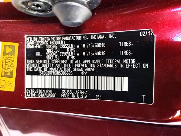 2017 TOYOTA HIGHLANDER SE/XLE