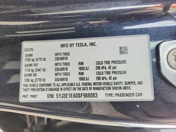 2025 TESLA MODEL 3