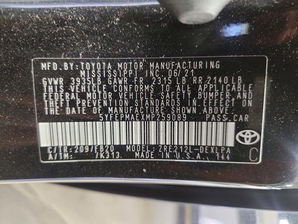 2021 TOYOTA COROLLA LE — VINS