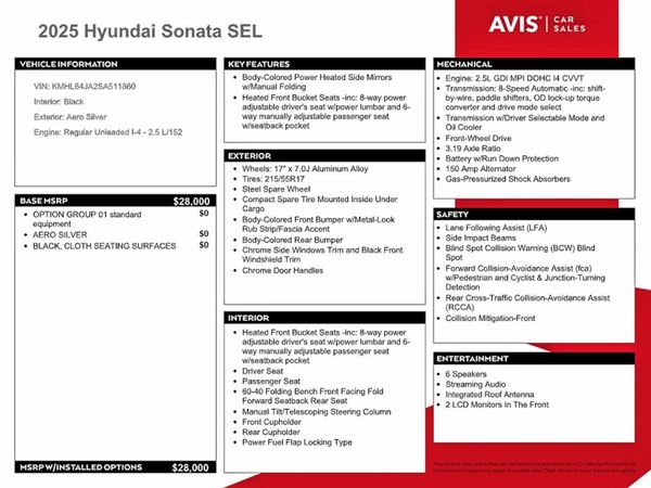 2025 HYUNDAI SONATA SEL