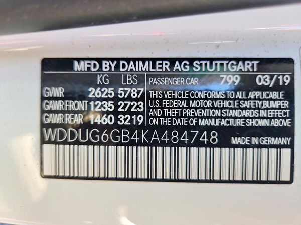 2019 MERCEDES-BENZ S-CLASS S450 — VINS