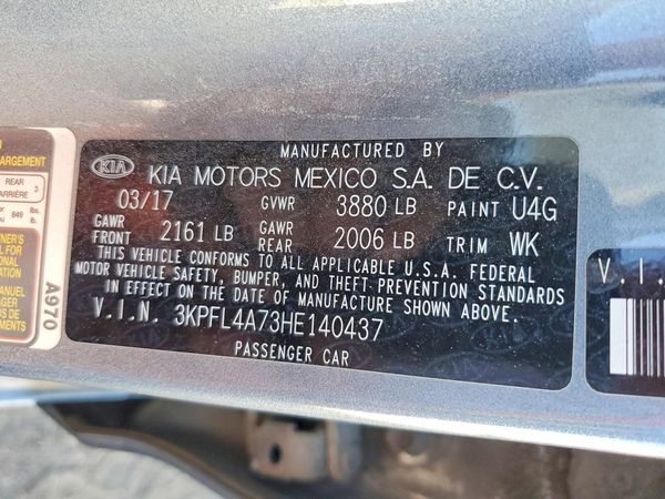 2017 KIA FORTE LX Popular, S