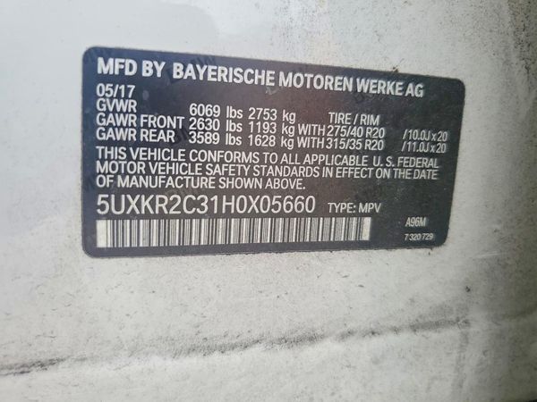 2017 BMW X5 sDrive35i — VINS