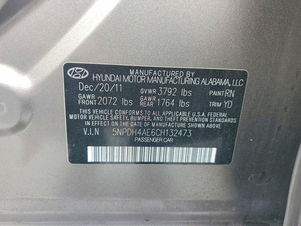 2012 HYUNDAI ELANTRA GLS(Middle grade)