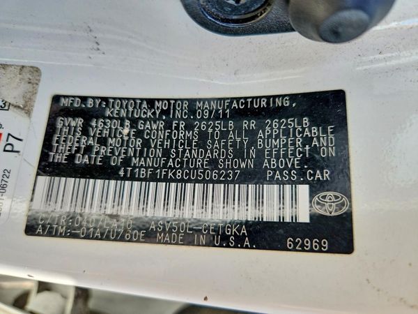 2012 TOYOTA CAMRY