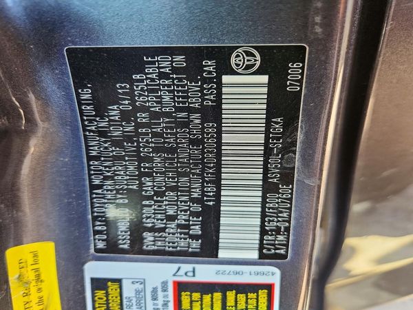 2013 TOYOTA CAMRY