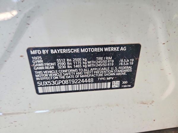 2026 BMW X3 30 xDrive — VINS