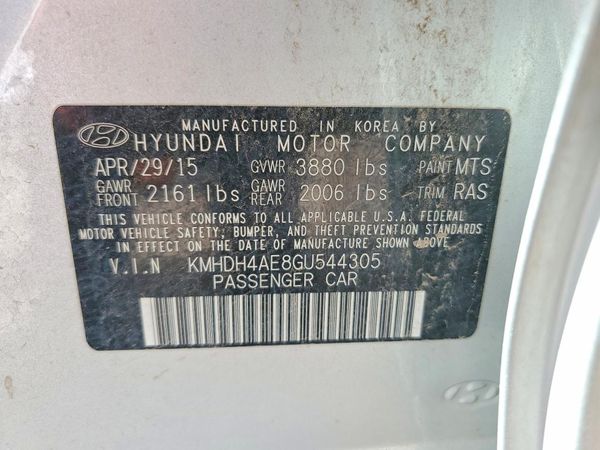 2016 HYUNDAI ELANTRA