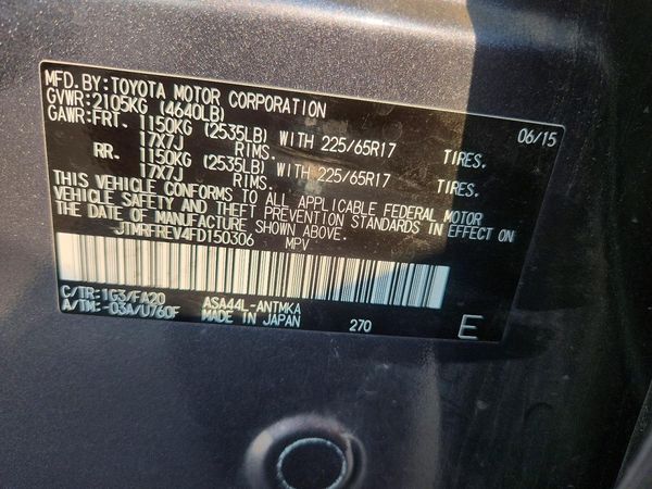 2015 TOYOTA RAV4 XLE (M Grade)