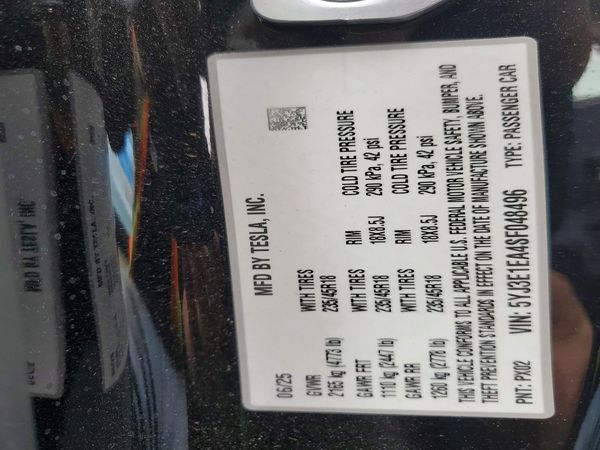 2025 TESLA MODEL 3