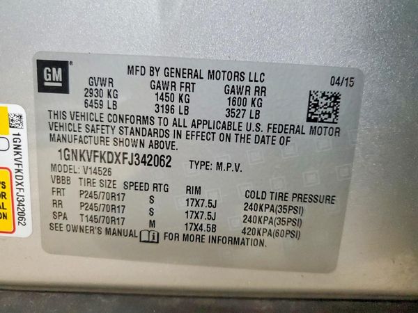 2015 CHEVROLET TRAVERSE LS