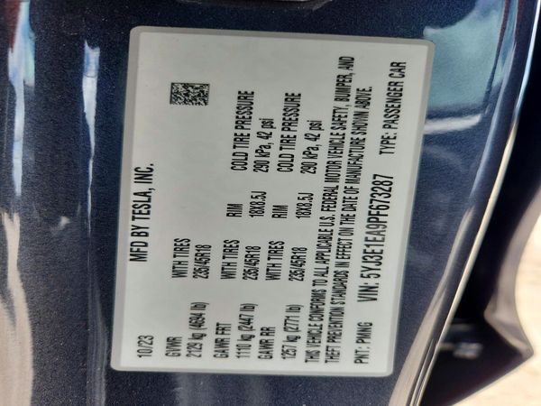 2023 TESLA MODEL 3